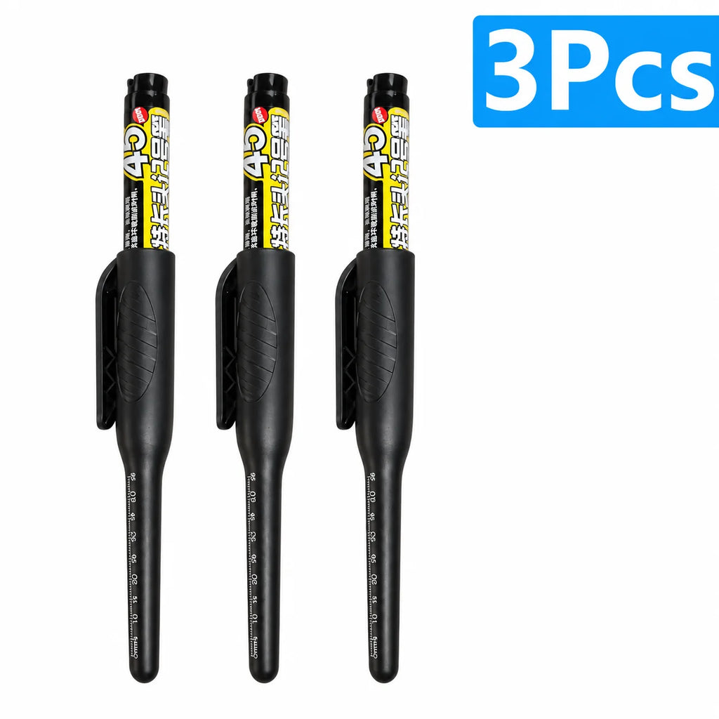 1-6Pcs 45mm Waterproof Long Head Nib Deep Hole Markers Pen Tile Carpenter Pen Multi-purpose for Woodworking Black/Blue/Red Ink
