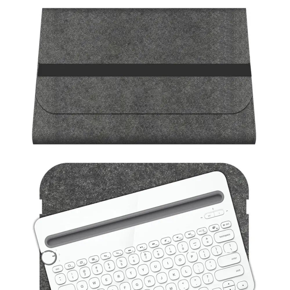 Felt Wireless Keyboard Storage Bag Dustproof Anti Shock Carrying Case Lightweight Portable for Logitech K380 K480 K580 K780