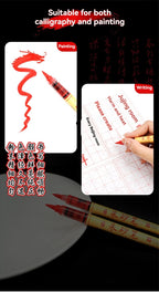 1-5pcs Writing Blessing Pen Specialist Cinnabar Brush Study Utensils Calligraphy Practice Special Learning Tools Xuan Paper Pen