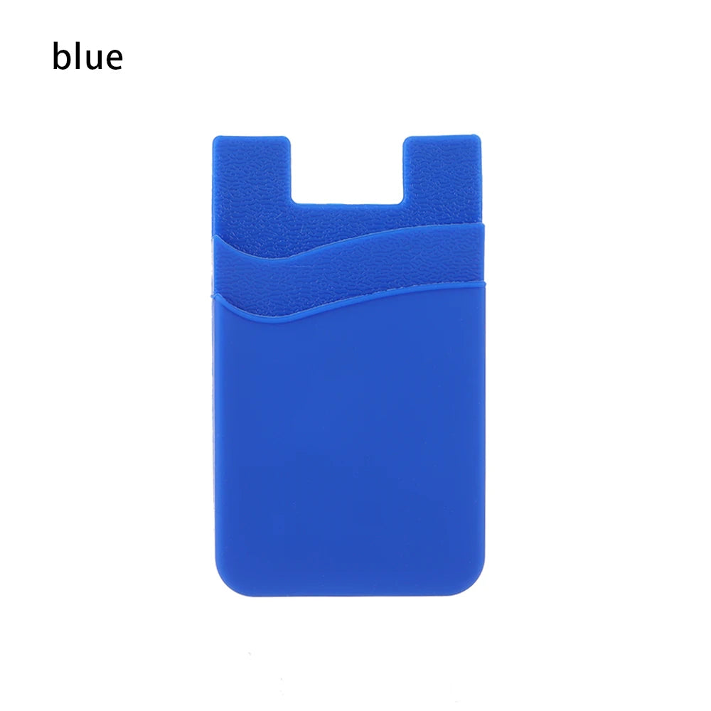 Silicone Phone Card Holder Wallet Case Phone Wallet Stick On Credit Card Holder Phone Pocket for Almost All Cell Phone
