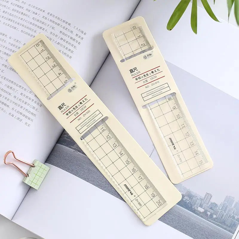 1/3Pcs Simple15cm 18cm 20cm Transparent Simple Ruler Square Ruler Cute Stationery Drawing Supplies