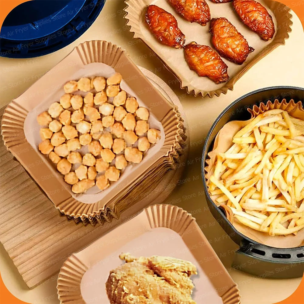 Air Fryer Baking Paper Square Air Fryer Parchment Paper Liners for Ninja/Cosori/Instant Pot 3-12L Airfryer Kitchen Accessories