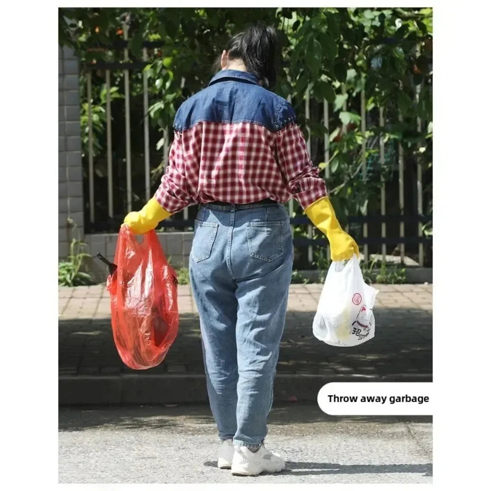 Latex Gloves, Rubber, Household Kitchen, Thickened Acid and Alkali Resistant Latex Gloves, Wholesale Dishwashing and Laundry
