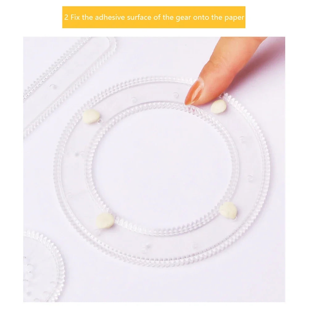 22pcs Spirograph Ruler Set Geometric Ruler Mathematical Roulette Drawing Tools Learning Painting Creative Educational Art Tool