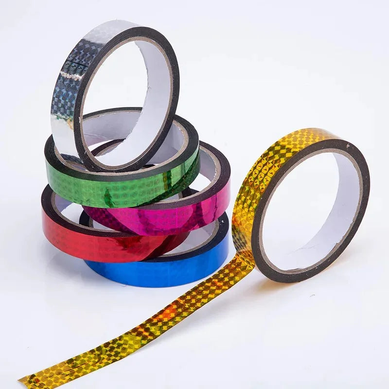 30/50M Self-Adhesive Decorative Laser Tape DIY Glitter Party Gift Packing Home Decor Tape Hot Stamping Sticker Gold Silver Tape