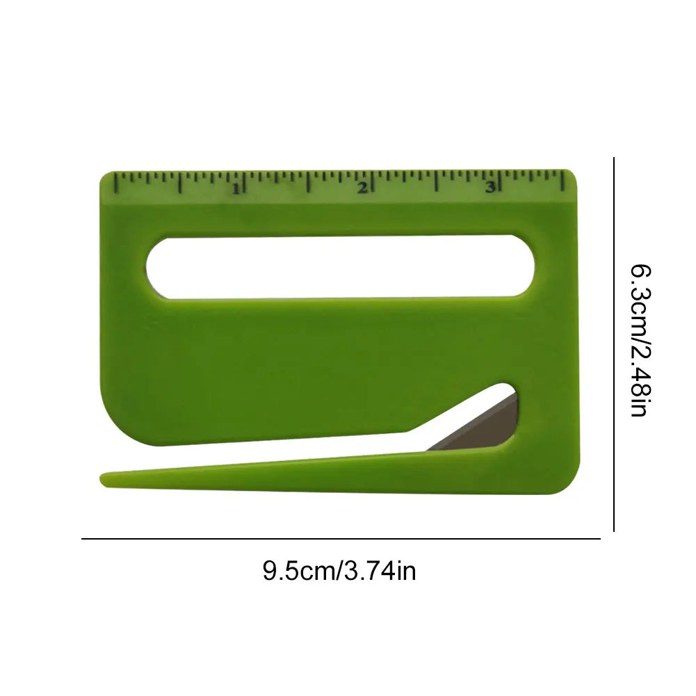 1Pc Plastic Letter Opener With Ruler Envelope Mail Slitter With Razors Wrapping Cutter Opener With Pointed End, Magnifying Glass
