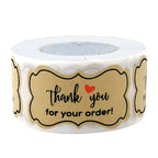 250pcs Paper Thank You For Your Order Stickers Seal Labels Thanks For Shopping Supporting My Small Business Shipping Label 3*5cm