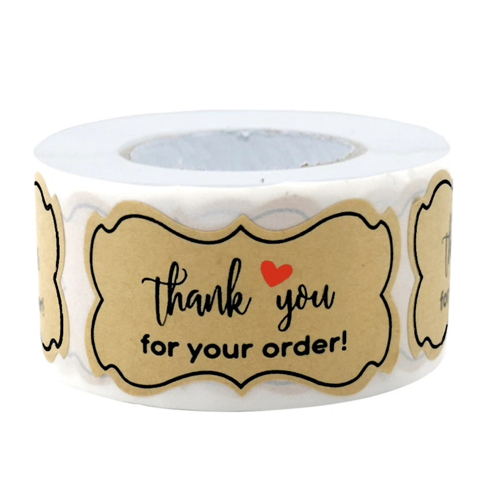 250pcs Paper Thank You For Your Order Stickers Seal Labels Thanks For Shopping Supporting My Small Business Shipping Label 3*5cm