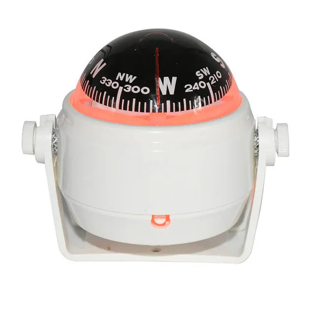 For Boat Yacht Car Waterproof Navigation Compass With Electronic LED Light White/Black Marine Sea Pivoting Marine Compass