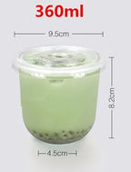 100PCS Plastic Cups With Dome Lids for Iced Cold Drink Coffee Tea Smoothies Sodas Water Party Disposable Tableware dessert cups