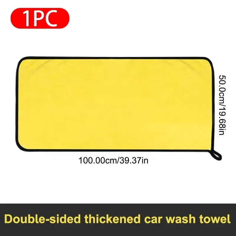 Car Microfiber Cleaning Towels Thicken Double Layer Soft Drying Cloth Towel Car Care Detailing Towel Wash Rags
