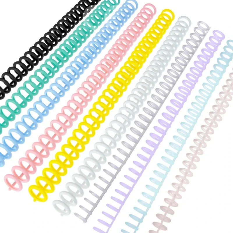 10pcs Plastic 30-Hole Loose Leaf Binders Ring Binding Spines Combs 85 Sheets Capacity for DIY Paper Notebook Album