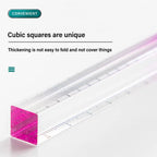 Transparent Straight Ruler High Quality 20CM Acrylic Scale Ruler Gradient Color Quadrangular Ruler Creative Stationery