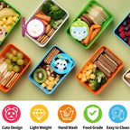 Mini Fruit Forks For Children Kids Cute Animal Food Picks Snack Toothpicks With Vegetable Cutter Set Silicone Lunch Box Dividers