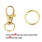 30pcs Metal Swivel Lanyard Snap Hooks and Split Key Rings Chain Hook Keychain for DIY Key chain Making