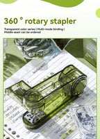 Acrylic Transparent Stapler 360-Degree Rotating Multifunctional Powerful Long Stapler for School And Office Use