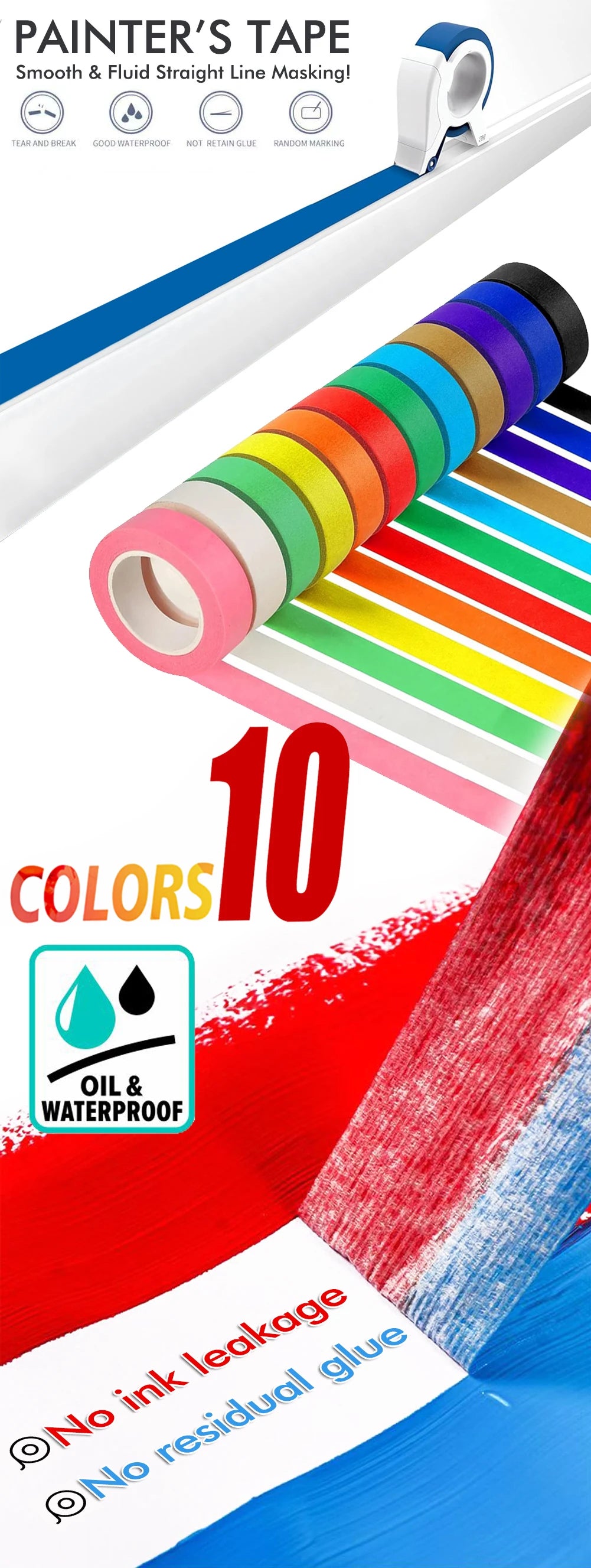 New Painter Masking Tape Applicator Dispenser Machine Adhesive Tape with Tape Cutting Tool for Repair and Beautify Crack in Tile