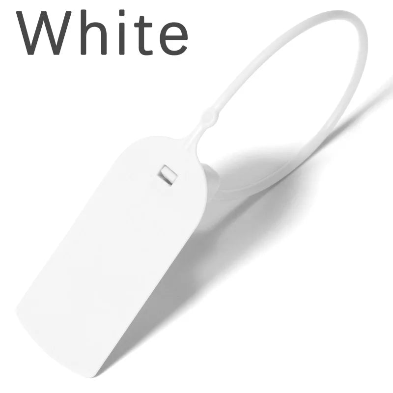 100Pcs Custom Logo Disposable Anti-tamper Plastic Security Seals Hang Tags for Clothing Shoes 200mm 7.8"