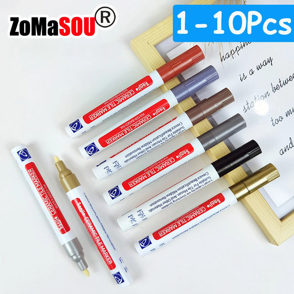 10 Colors 1/2/4/10Pcs Floor Tile Marker Pen Wall Grout Pen Waterproof for Ceramic Kitchen Bathroom Seam Paint Gap Repair Tools