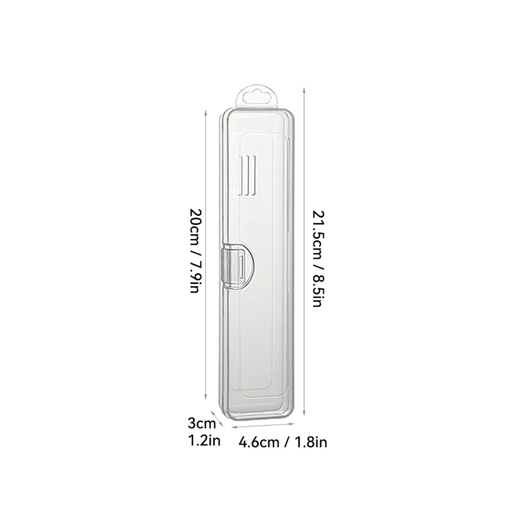 Portable Transparent Tableware Box Travel Flatware Storage Box With Flip Cover Dustproof Chopsticks Forks Spoon Cutlery Case
