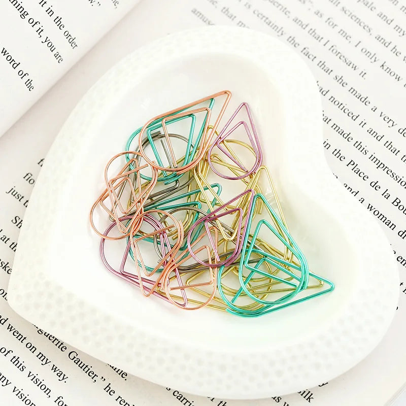 50PCS Adorable Metal Decorative Paper Clips Cute Note Diary and Binder Clips for Stationery Lovers HXZ03