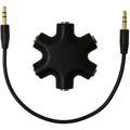 5-Jack Female Connector Adapter 3.5mm Multi Headphone Audio Splitter with 3.5mm Stereo Cable 20cm Digital Audio Video Cables