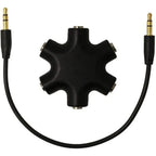 5-Jack Female Connector Adapter 3.5mm Multi Headphone Audio Splitter with 3.5mm Stereo Cable 20cm Digital Audio Video Cables