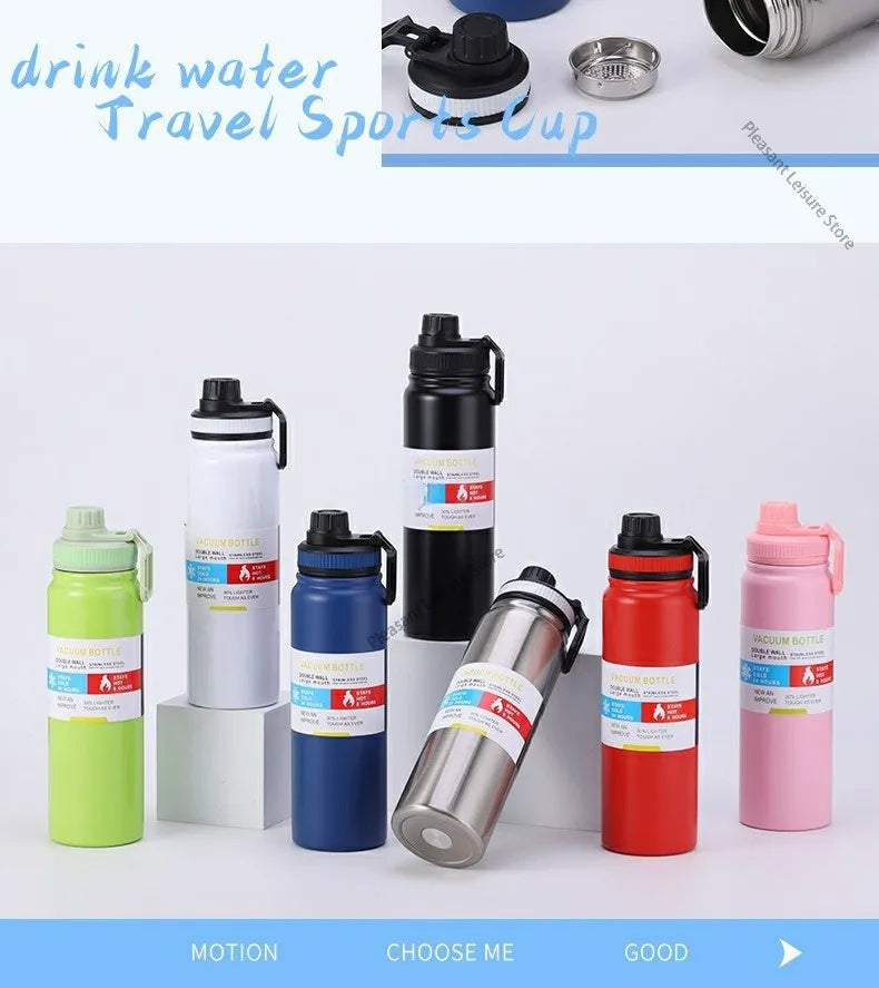 600/800/1000MLStainless Steel Thermos Bottle Car Thermal Cup Vacuum Flask Keeps Cold and Heat Thermal Mug Sports Insulated Cup