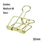 2-10 Pcs Paper Clip Sliver Rose Gold Binder Clips Page Holder Office Study Binder Clips Photo Clamp Office School Desk Organizer