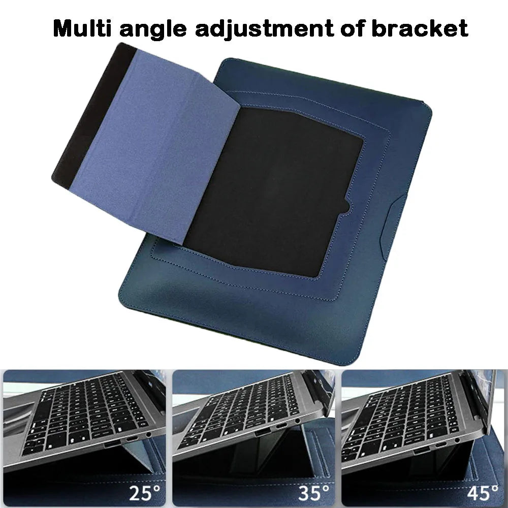 PU Leather Laptop Computer Sleeve Case Bag Stand Cover Pouch Man Women 13 14 15 15.6 16 inch for Macbook Air Samsung HP Lenovo