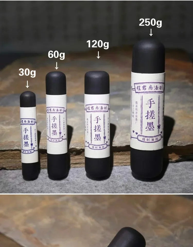 Hand Rubbing Oil Soot Ink Sticks Pure Handmade Ink Block Traditional Chinese Calligraphy Painting Oil Smoke Ink Bar Ink Stone