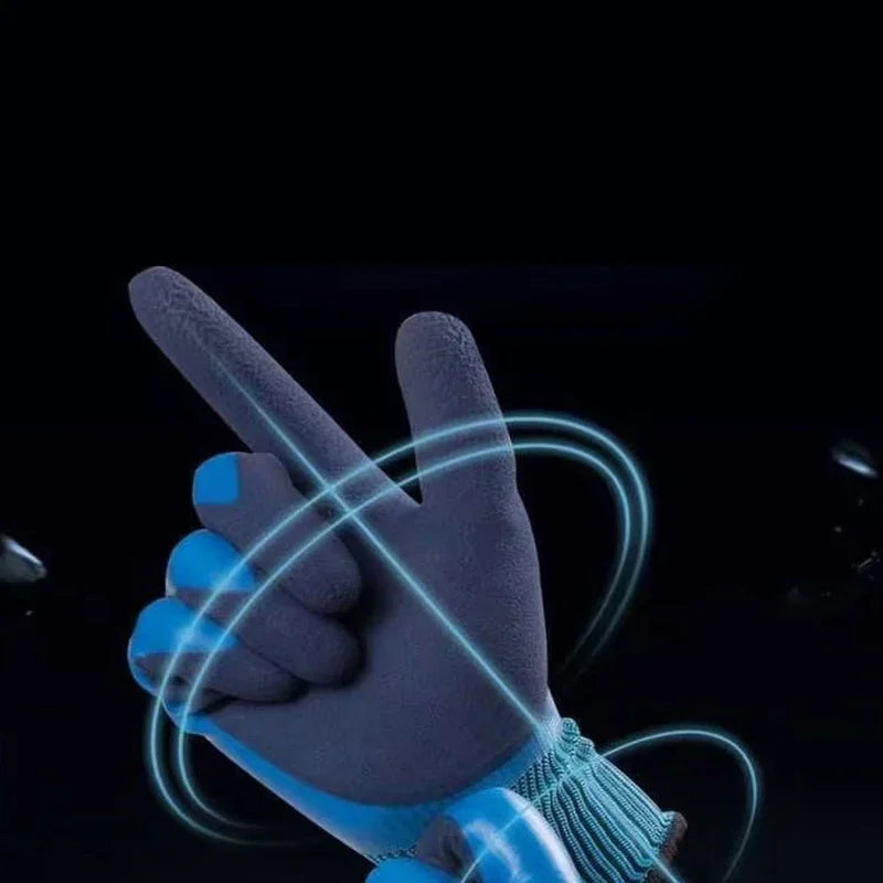 Waterproof Latex Gardening Gloves, Puncture Stab Resistant Wearproof Labor Protective Gloves for Planting Flower Work