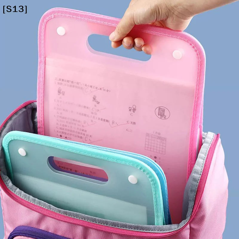 13 Pocket File Folders Portable A4 Letter Size Macaron Color Accordian Document Organizer Classroom Office Home Storage[S13]