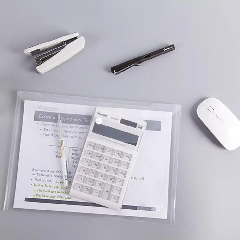 10 PCS Plastic Folders for Document, A4 Size Plastic Envelopes with Snap Closure, Clear File Folders Bags for School Office