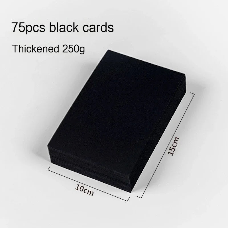 A4/A5 Black Cardboard Sheets Paper Art Painting Supplies Double-Sided for Graffiti Drawing Diy Handmade Cardstock 180/230/300g