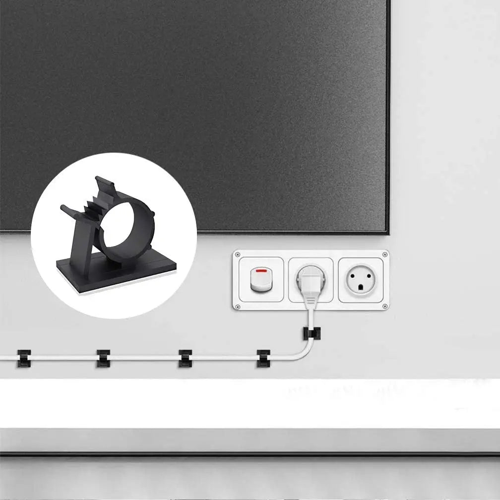 Adjustable Cable Organizer Self Adhesive Cable Clips Table Cable Management Cord Holder For Car PC TV Charging Wire Winder Clamp