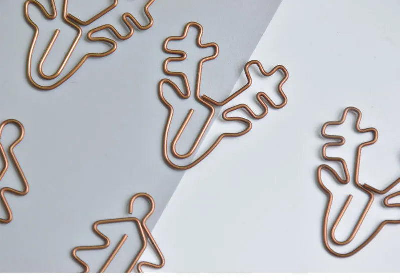 20pcs Retro Metal Clips Mini Christmas Tree Paper Clip Bookmark Book Binding Notebook Decor Stationery School Binding Supplies