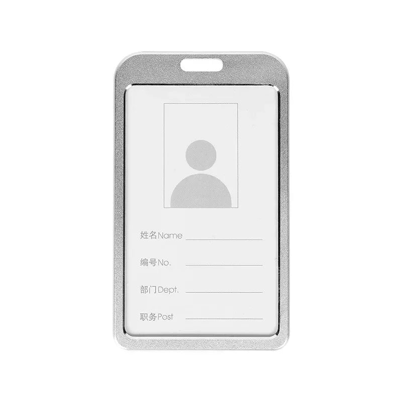 1 Pcs Aluminum Alloy Card Cover Case Bank Business Work Card Holder with ABS Retractable Badge Reel Credit ID Card Badge Bag