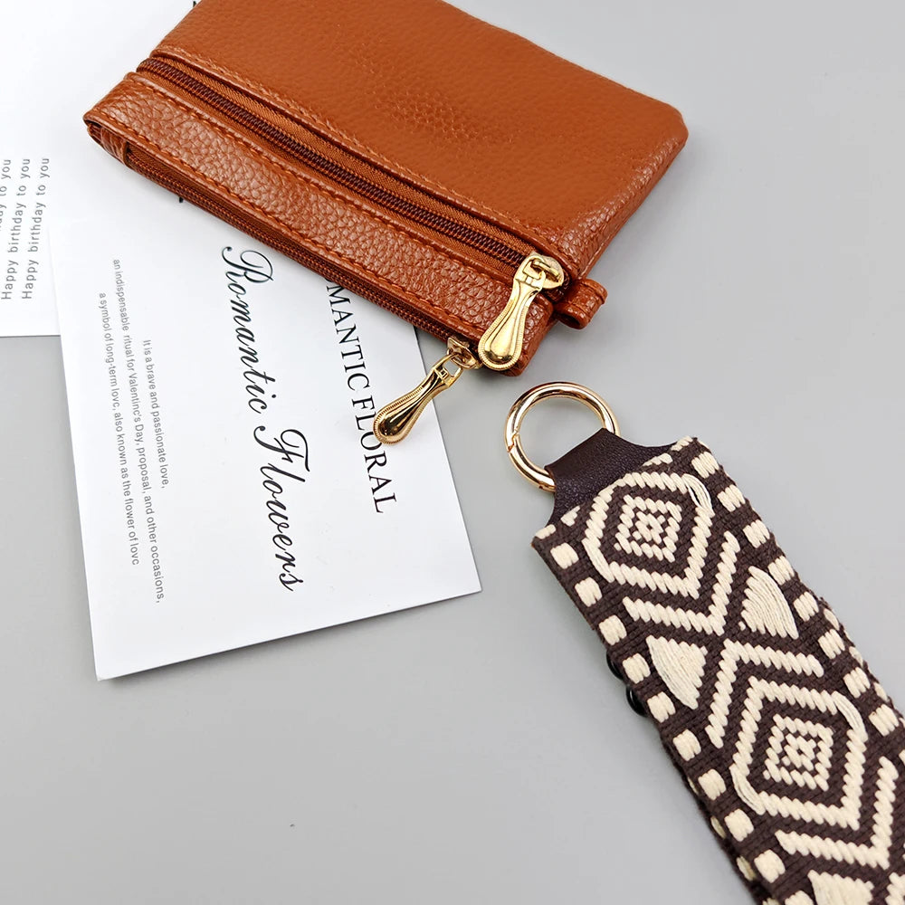 Adjustable 2-in-1 Crossbody Mobile Phone Lanyard Strap Anti-lost Cell Phone Case Rope With Universal Clip Zippered Coin Purse