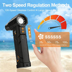 Powerful Violent Fan Air Blower 1000000RPM Turbo Jet Brushless Super Thrust 60m/s 4-Speed USB Rechargeable LED Light Power Bank