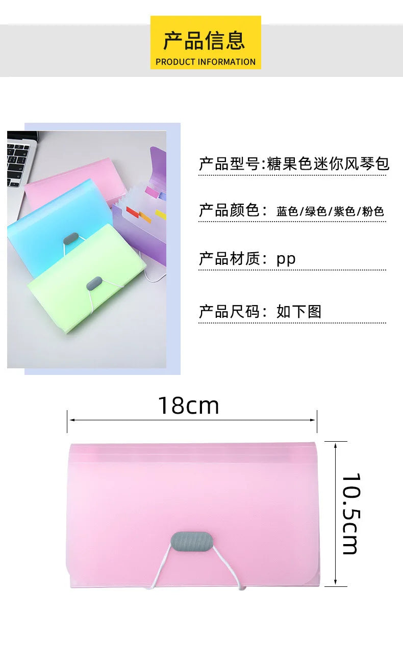 A6 Expanding File Folder Buckle Wallet Organ Bag Documents Folders Organizer File Pouch Bill Folder Family School Office Binder