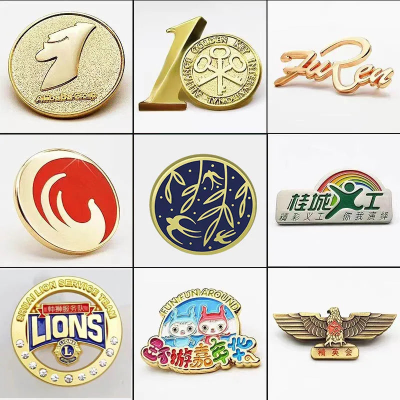Badge Customized Brooch Clothes Pin Gift Souvenir Custom Key Ring Soft/Hard Enamel Metal Logo Magnetic Badge Coin DIY Lapel Pins