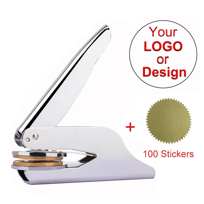 Embosser Stamp Customized Private Logo Customization Library Book Invitation Wedding Embossing Stamp Company Paper Leather Seals