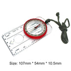 Orienteering Compass Lanyard Waterproof 360-degree Rotating Dial Luminous Display Magnifying Glass Map Scale Camping Compass