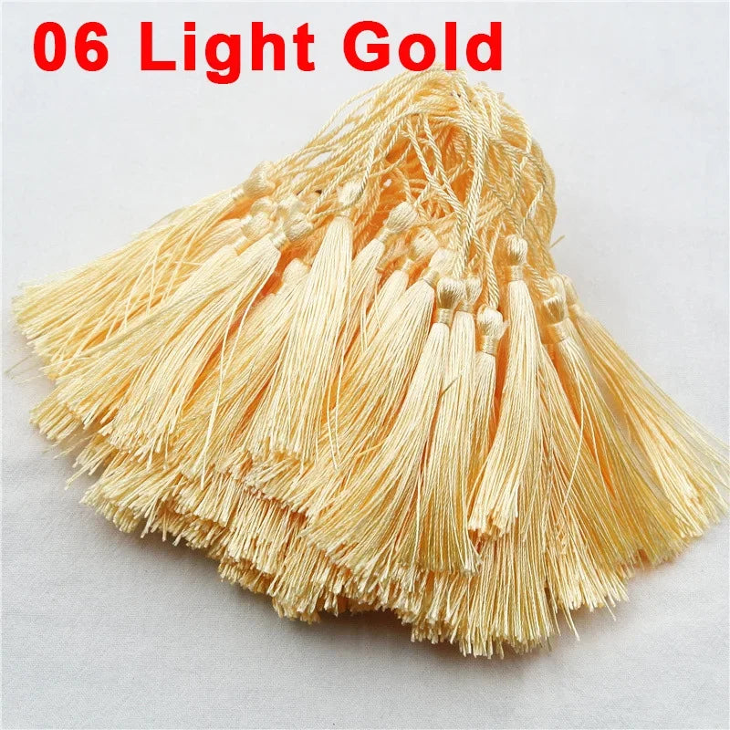 100pcs/lot 13cm Tassel Silk Fringe Silky Floss Bookmark Tassels Mini Tassels For DIY Craft Jewelry Making Souvenir Bookmarks