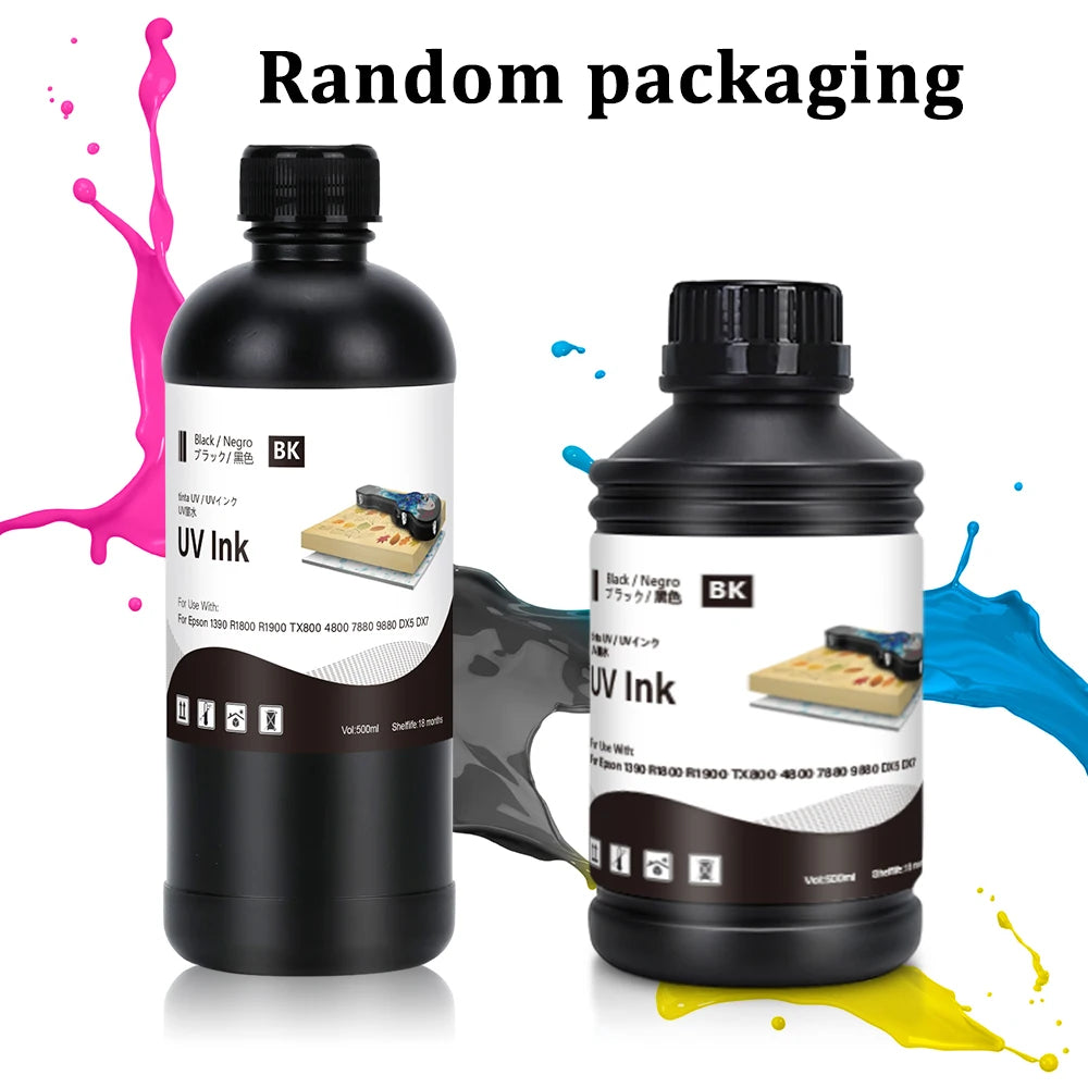 500ml LED UV Ink for Epson All Flat UV Printers For Epson 1390 R1800 R1900 TX800 4800 7880 9880 DX5 DX7 Printer