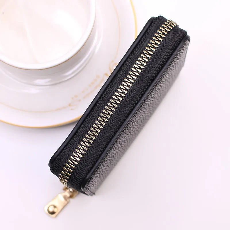 Compact Coin Purse Leather Business Credit Card Case Holder Travel Wallet for Women 20 Card Slots Small Card Pouch with