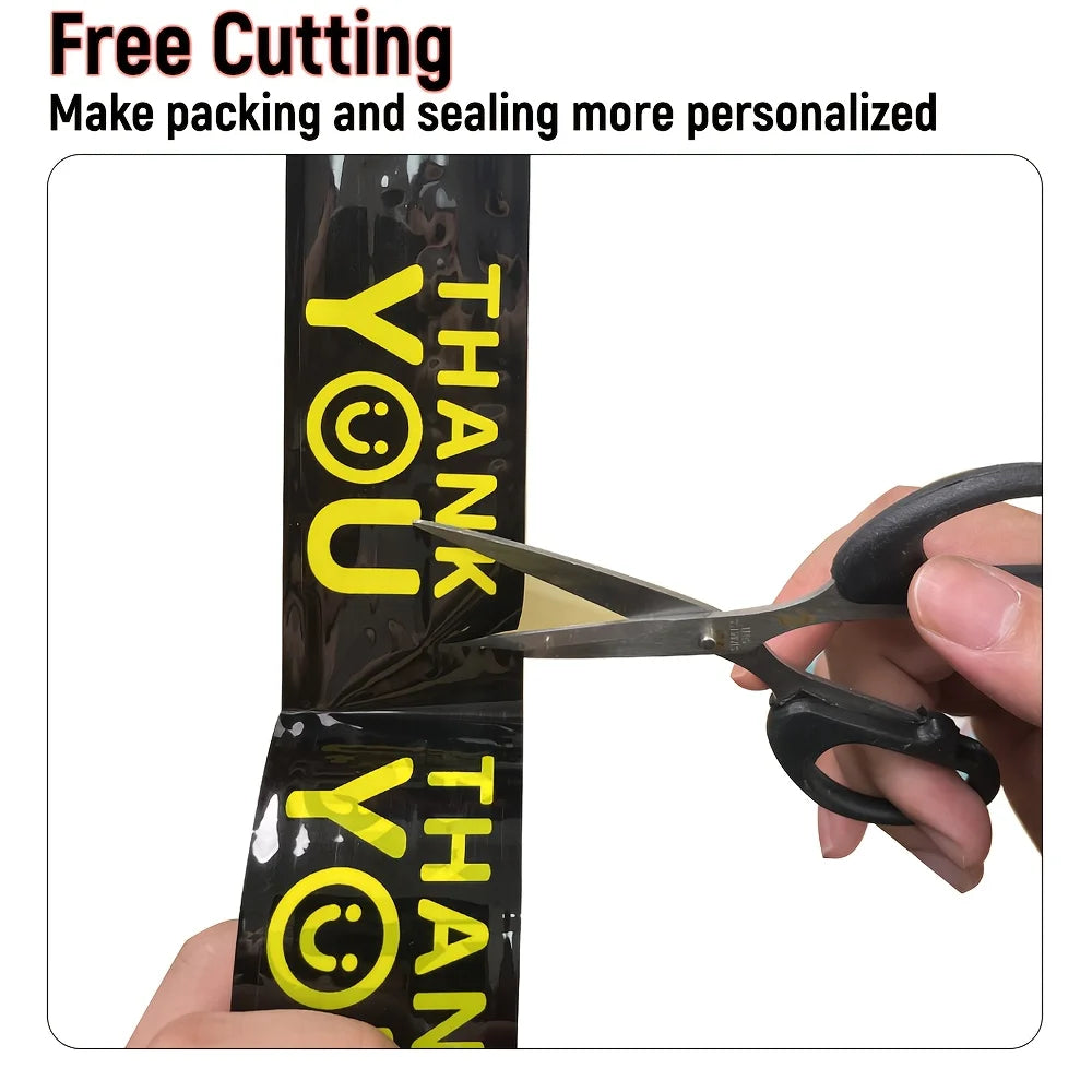 Colorful Smiley Face Thanks Printing Decorative Packaging Tape Express Sealing Gift Packaging Shipping and Packaging