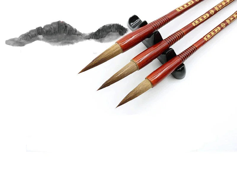 Wooden Writing Brushes Wolf Hair Traditional Chinese Calligraphy Painting Practice Festival Couplets Regular Script Supply