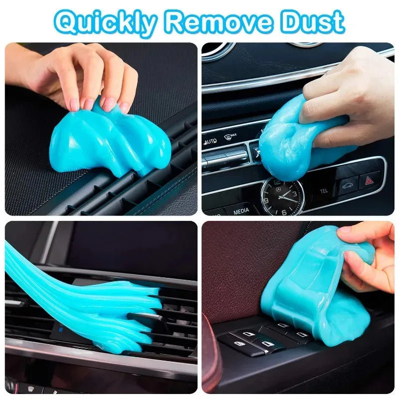 Car Cleaning Gel - Magic Dust Remover for Auto Interior & Keyboard, Reusable Slime Mud for Detailing Tools （blue/pink）